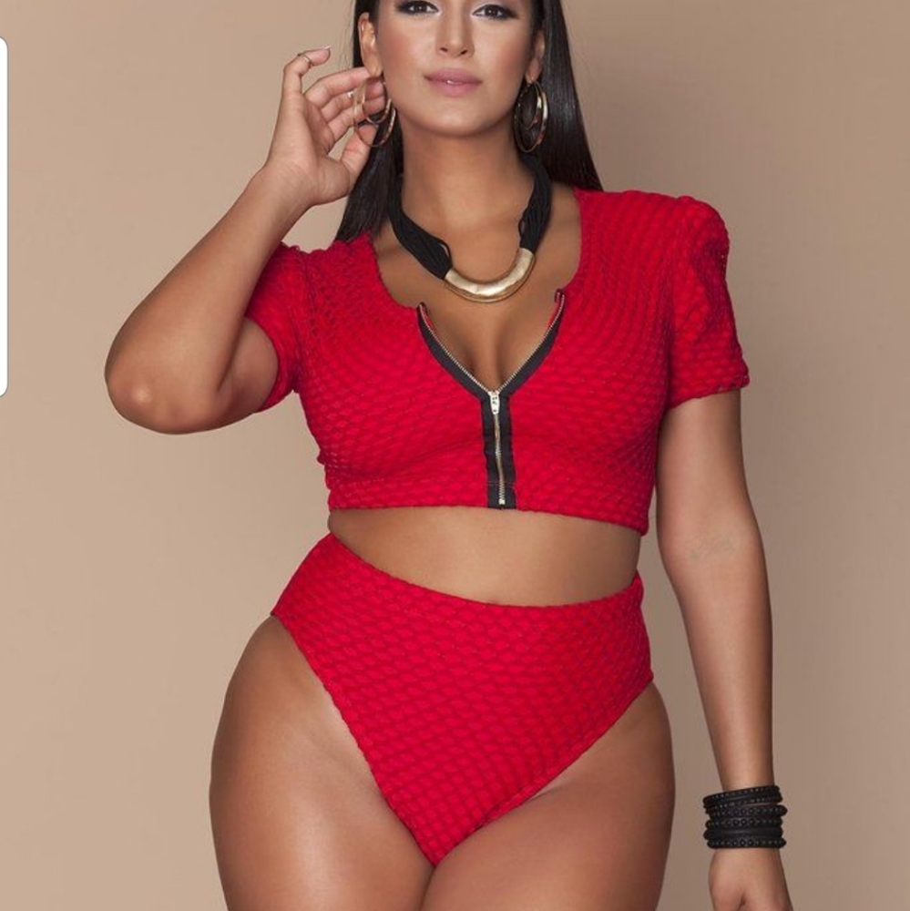 Rue 107 Red Bathing Suit Top Only Size 2x